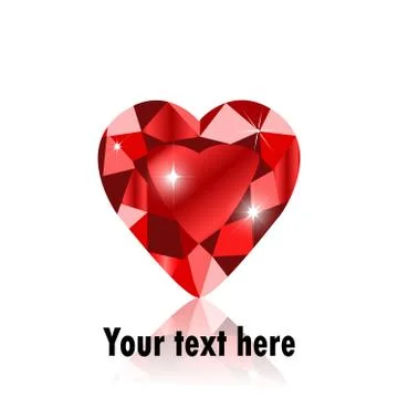 Diamond heart shape Stock Illustration