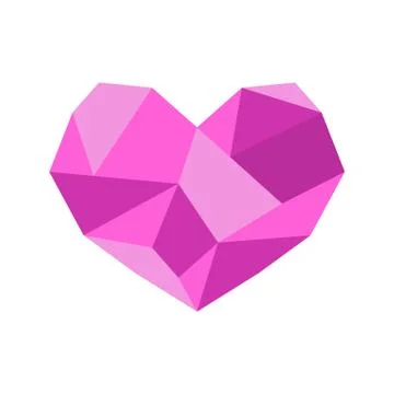 Diamond Heart Shape Vector Illustration Graphic Stock Illustration