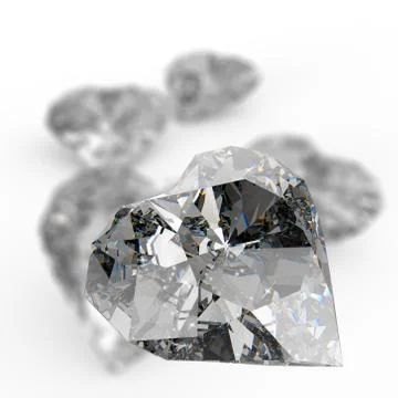 Diamond heart shape on white surface Stock-Illustration