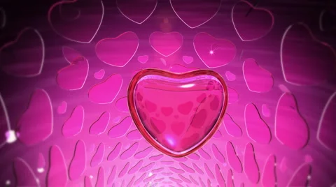 Diamond Heart with Small Ruby Hearts Stock Footage 1057055