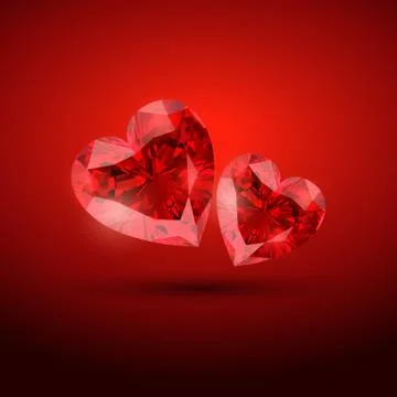 Diamond hearts Stock Illustration