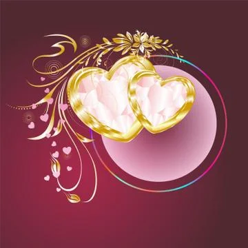 Diamond hearts Stock Illustration