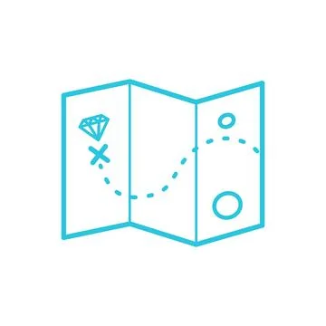 Diamond. Hidden treasure map. Destination icon. From blue icon set. Stock Illustration