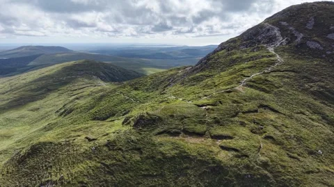 Diamond Hill from the descent side in Connemara National Park, Ireland. Stock Footage 342663804