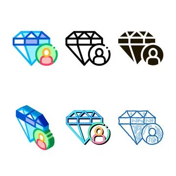 Diamond human forms talent icon vector Stock Illustration