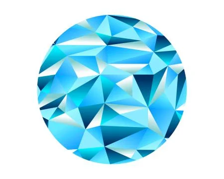 Diamond Ice Crystal Low Poly Ellipse Background Stock Illustration
