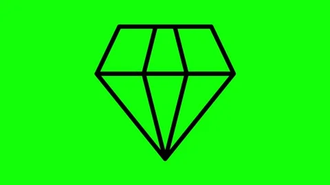 Diamond icon animation with pulsing effect on green screen background for editin Stock Footage 330397553
