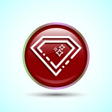 Diamond Icon Button Design Illustration. Jewel and Gem Icon Stock Illustration