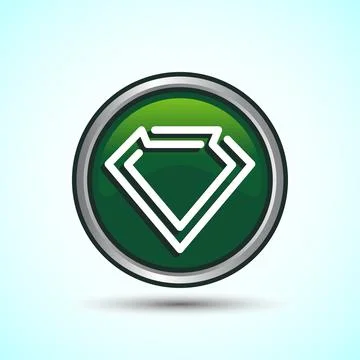 Diamond Icon Button Design Illustration. Jewel and Gem Icon Stock Illustration