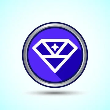 Diamond Icon Button Design Illustration. Jewel and Gem Icon 스톡 일러스트