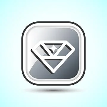 Diamond Icon Button Design Illustration. Jewel and Gem Icon Stock Illustration