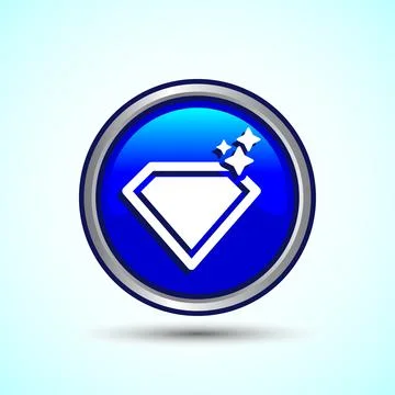 Diamond Icon Button Design Illustration. Jewel and Gem Icon Stock Illustration