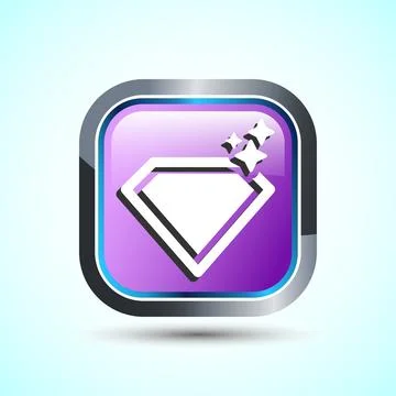 Diamond Icon Button Design Illustration. Jewel and Gem Icon イラスト素材