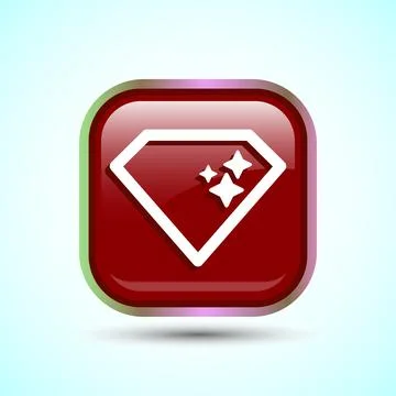 Diamond Icon Button Design Illustration. Jewel and Gem Icon 스톡 일러스트
