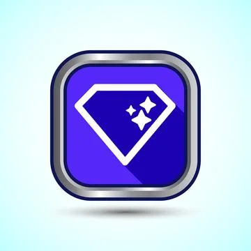 Diamond Icon Button Design Illustration. Jewel and Gem Icon Illustrazione stock