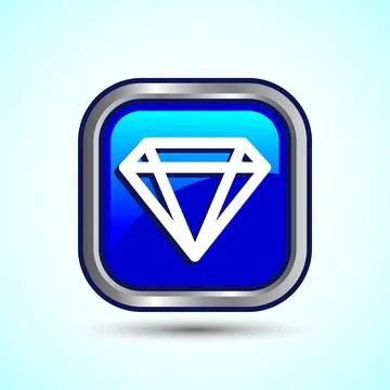 Diamond Icon Button Design Illustration. Jewel and Gem Icon イラスト素材
