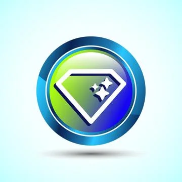 Diamond Icon Button Design Illustration. Jewel and Gem Icon Stock Illustration