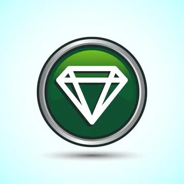 Diamond Icon Button Design Illustration. Jewel and Gem Icon 스톡 일러스트