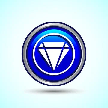 Diamond Icon Button Design Illustration. Jewel and Gem Icon Illustrazione stock