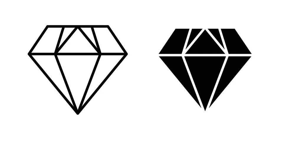 Diamond icon for design projects and web UI Stock Illustration