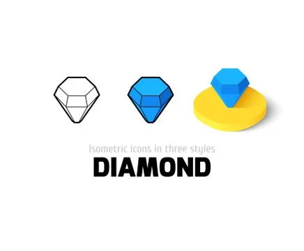 Diamond icon in different style Stock Illustration