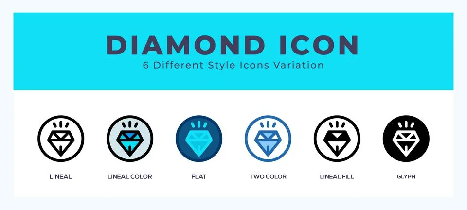 Diamond icon in different style vector illustration. Stock Illustration
