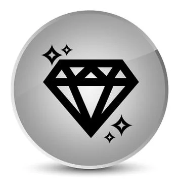 Diamond icon elegant white round button Stock Illustration