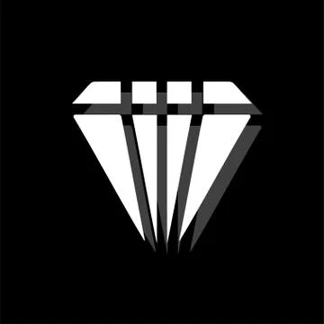 Diamond icon flat Stock Illustration