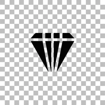 Diamond icon flat Stock Illustration