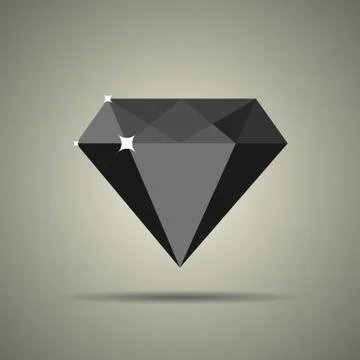 Diamond icon in flat style Stock Illustration