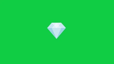 Diamond icon on a green screen symbolizing purity Stock Footage 296635871