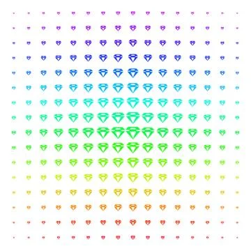 Diamond Icon halftone Spectrum pattern Illustrazione stock