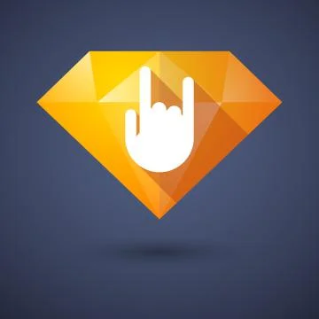 Diamond icon with a hand Illustrazione stock
