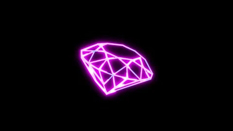 Diamond icon. neon line diamond icon animation on black background. Stock Footage 293483860