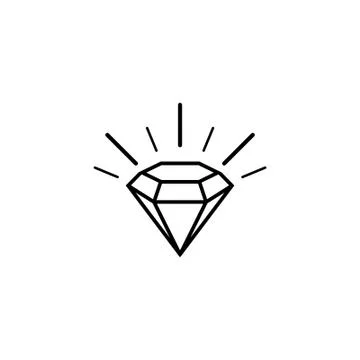 Diamond icon outline vector. Gemstone symbol Stock Illustration