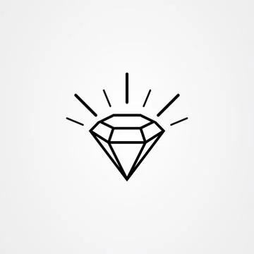 Diamond icon outline vector. Gemstone symbol Stock Illustration
