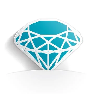 Diamond icon paper Stock Illustration