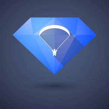 Diamond icon with a paraglider Stockillustratie