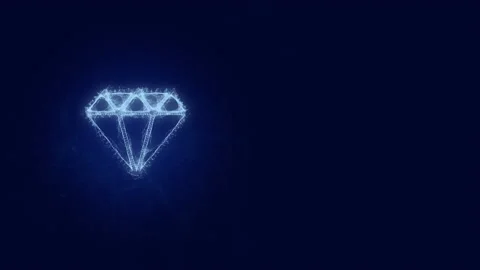 Diamond icon with plexus effect. Connected lines with dots. Lines plexus Stock Footage 169312833