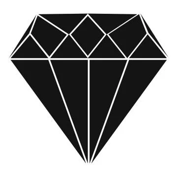 Diamond icon, simple style Stock Illustration