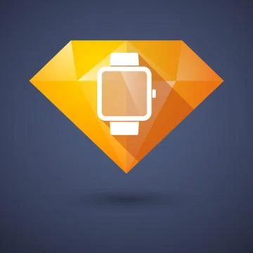 Diamond icon with a smart watch Stock Illustration
