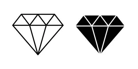 Diamond icon. Style is flat and line symbol Stock Illustration