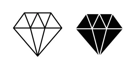 Diamond icon. Style is flat and line symbol イラスト素材