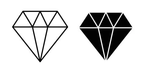 Diamond icon symbol. Flat Vector illustration Stock Illustration