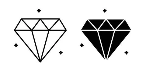 Diamond icon symbol. Flat Vector illustration Stock Illustration