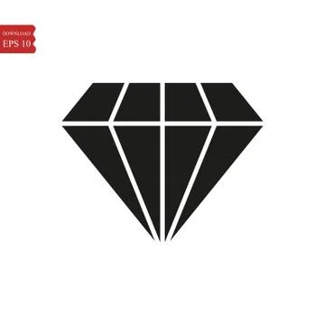 Diamond icon in trendy flat style isolated on background. Diamond icon page s Stock Illustration