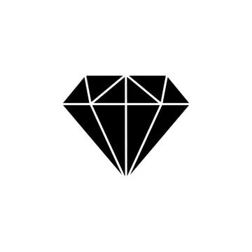 Diamond Icon Vector. black on white background Stock Illustration