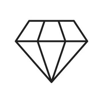 Diamond icon vector. Crystal sign isolated. Stock Illustration