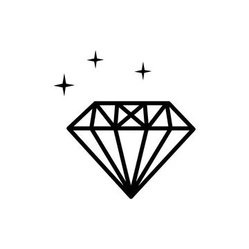Diamond icon vector. Crystal sign, Brilliant symbol. Stock Illustration