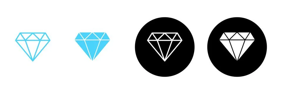 Diamond icon vector. diamond gems sign and symbol Stock Illustration